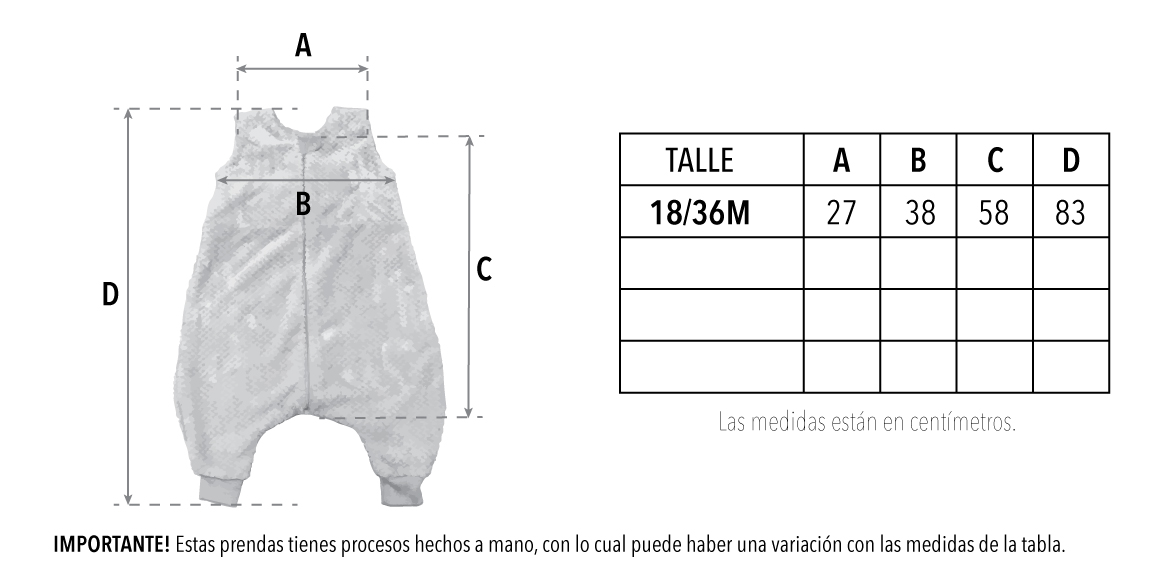 Enterito de dormir medidas