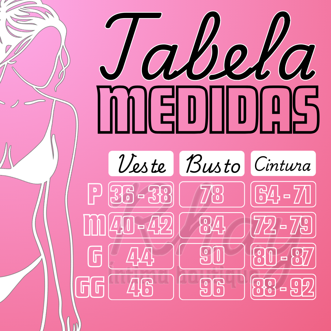 Tabela de Medidas Rhay Íntima Boutique