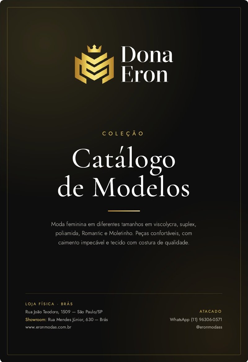 Capa do catálogo de modelos Dona Eron Modas