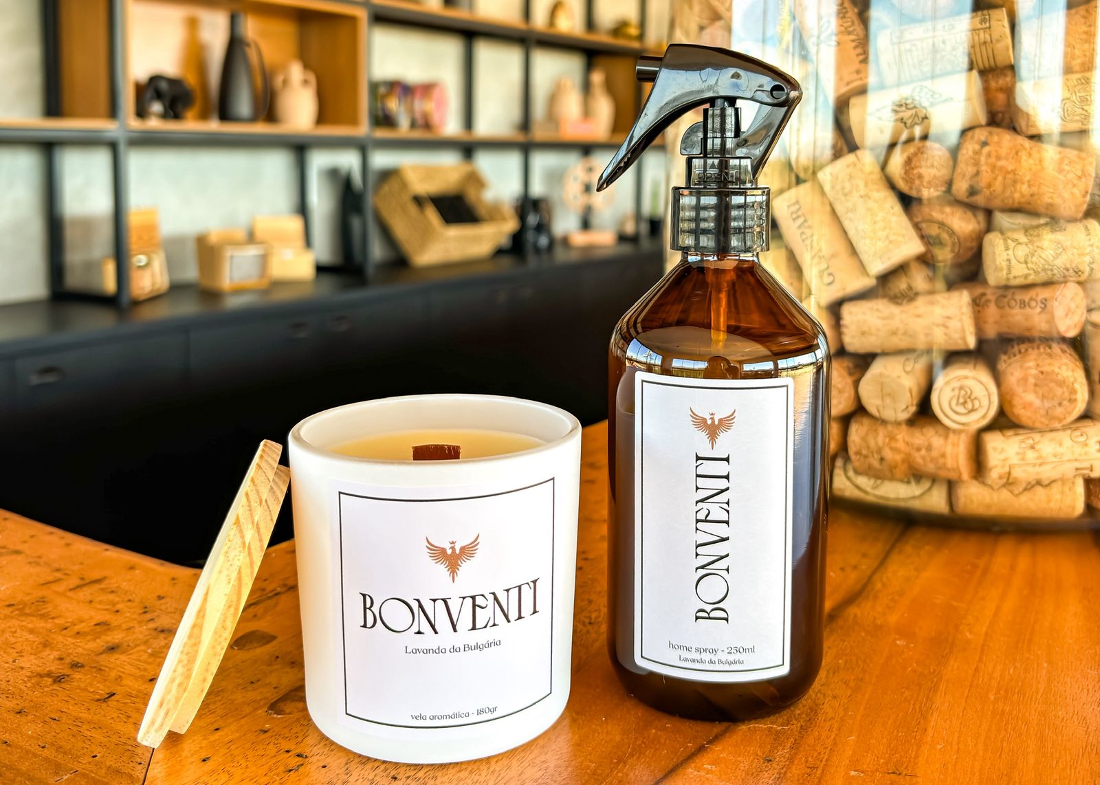 Vela aromática personalizada para pousadas, lojas e espaços comerciais