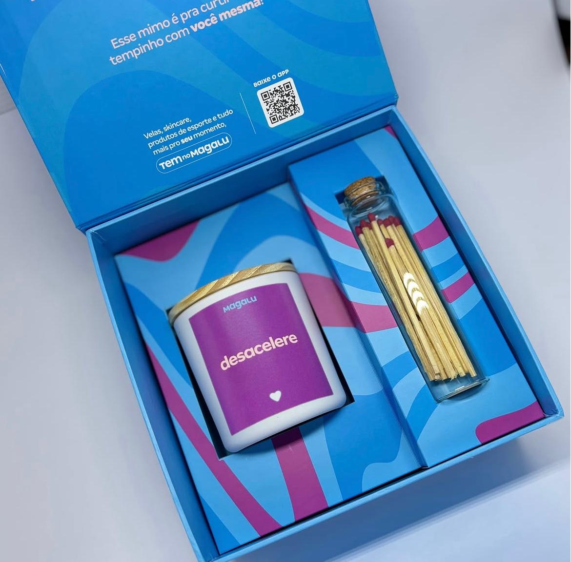 Kit corporativo personalizado com vela aromática para empresa