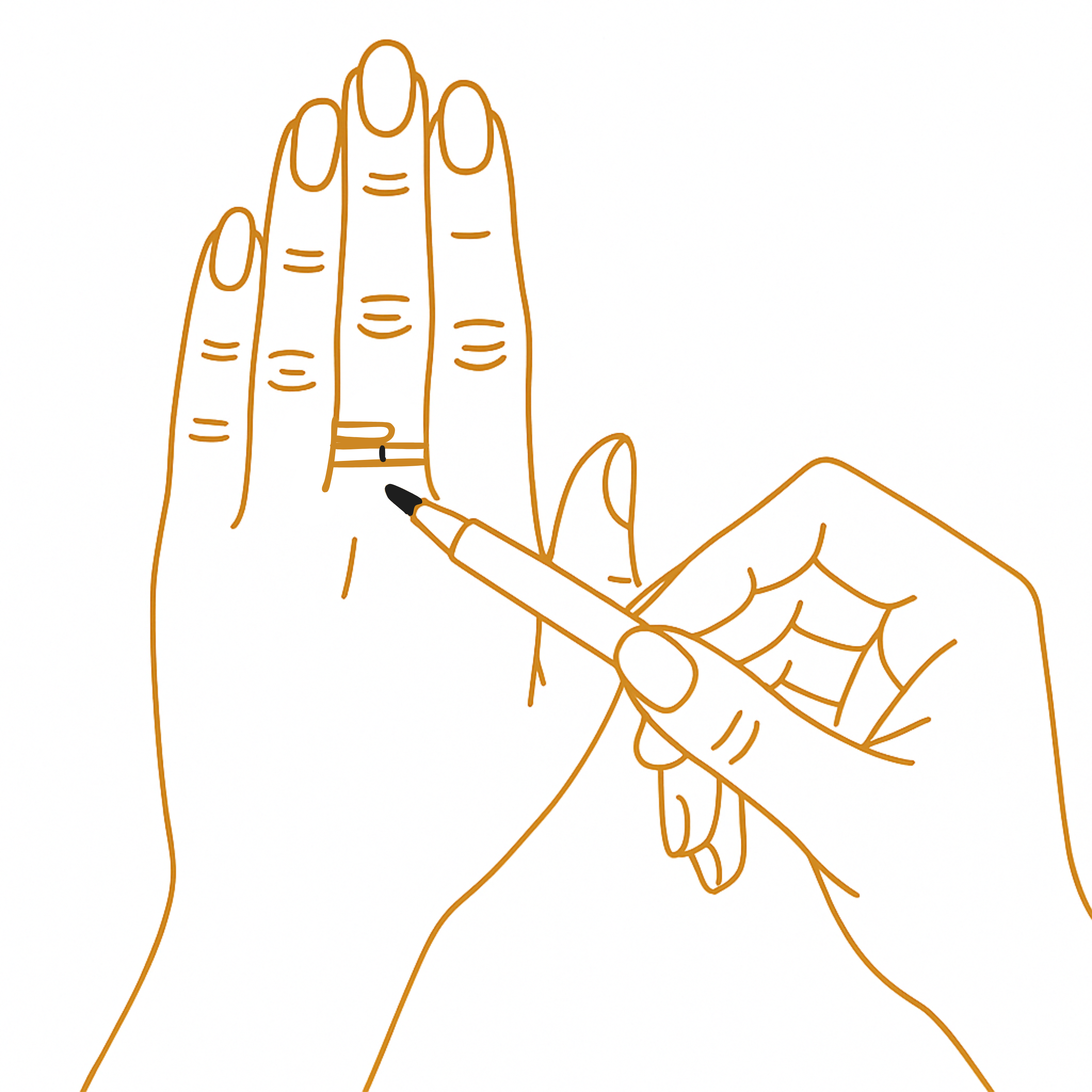 Como medir o dedo passo 2