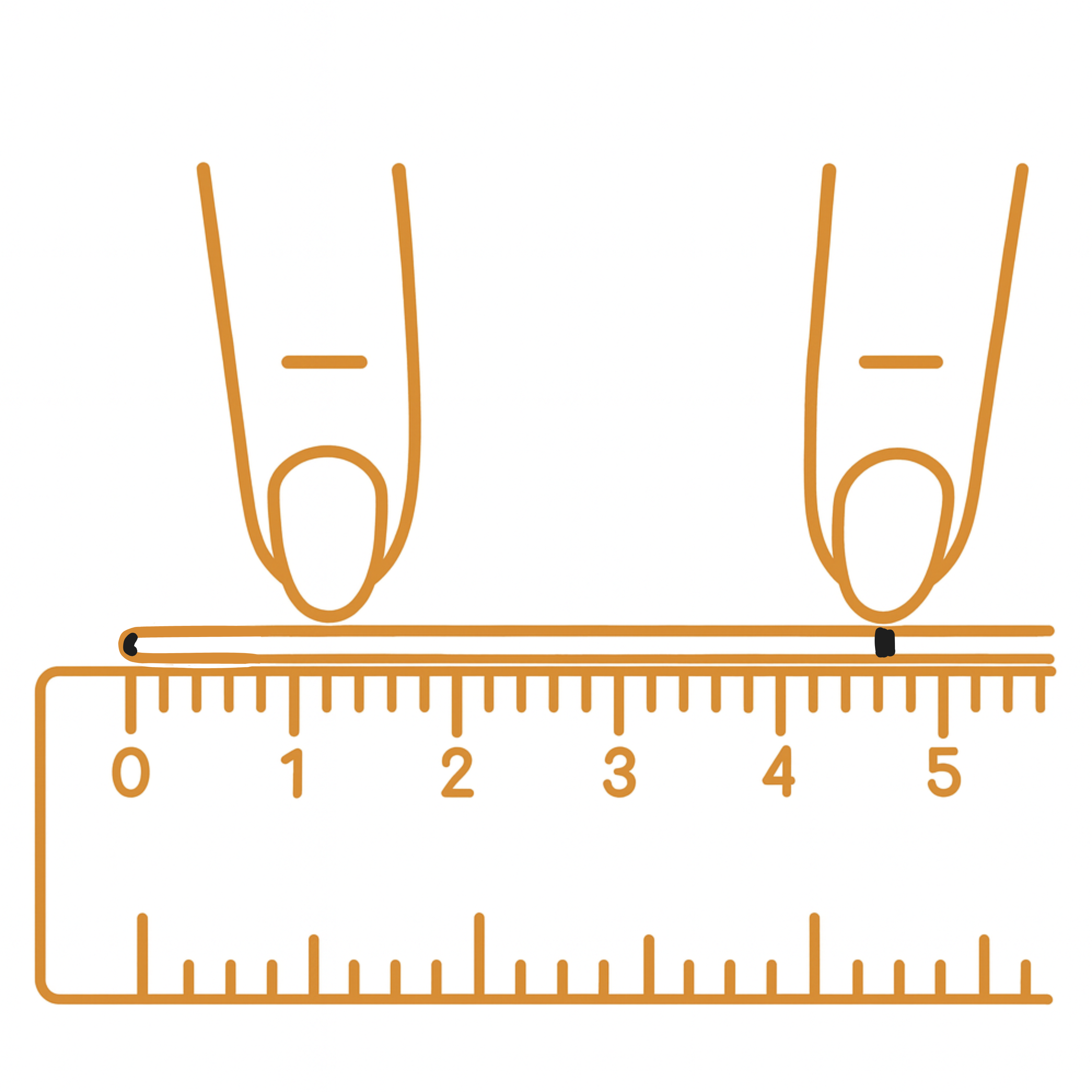 Como medir o dedo passo 3