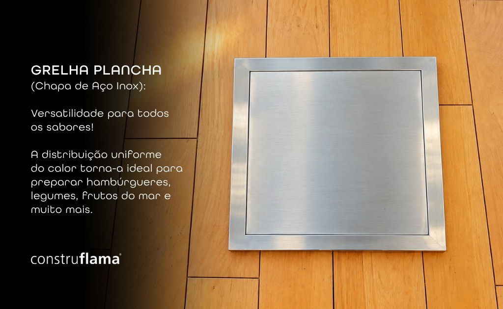 Grelha Plancha Chapa Inox Construflama