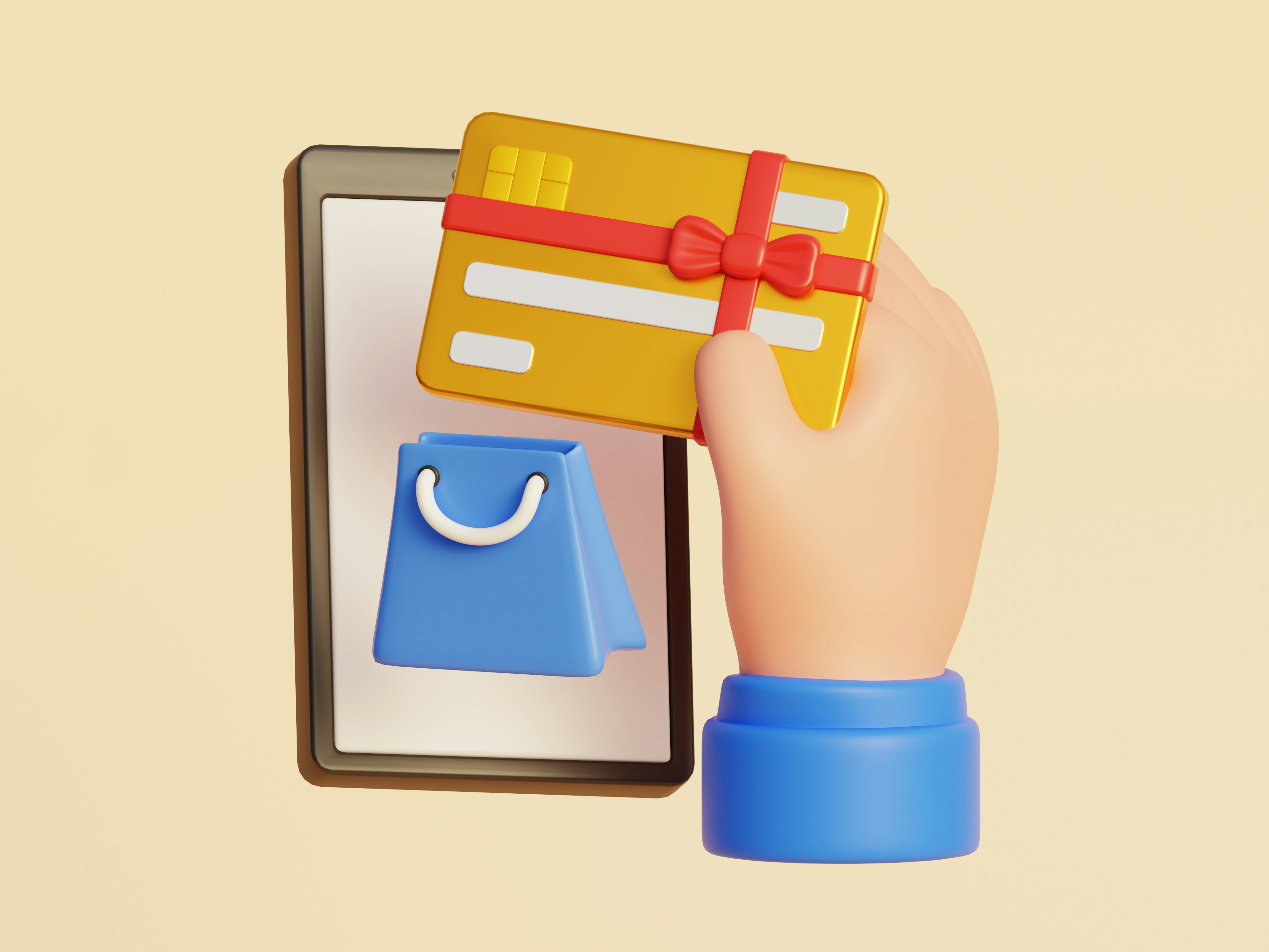 imagen animada, de celular comprando un paquete y pagando con tarjeta