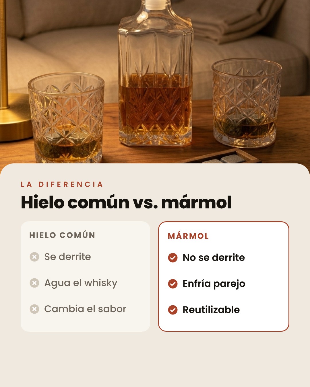 Hielo com&uacute;n vs. m&aacute;rmol