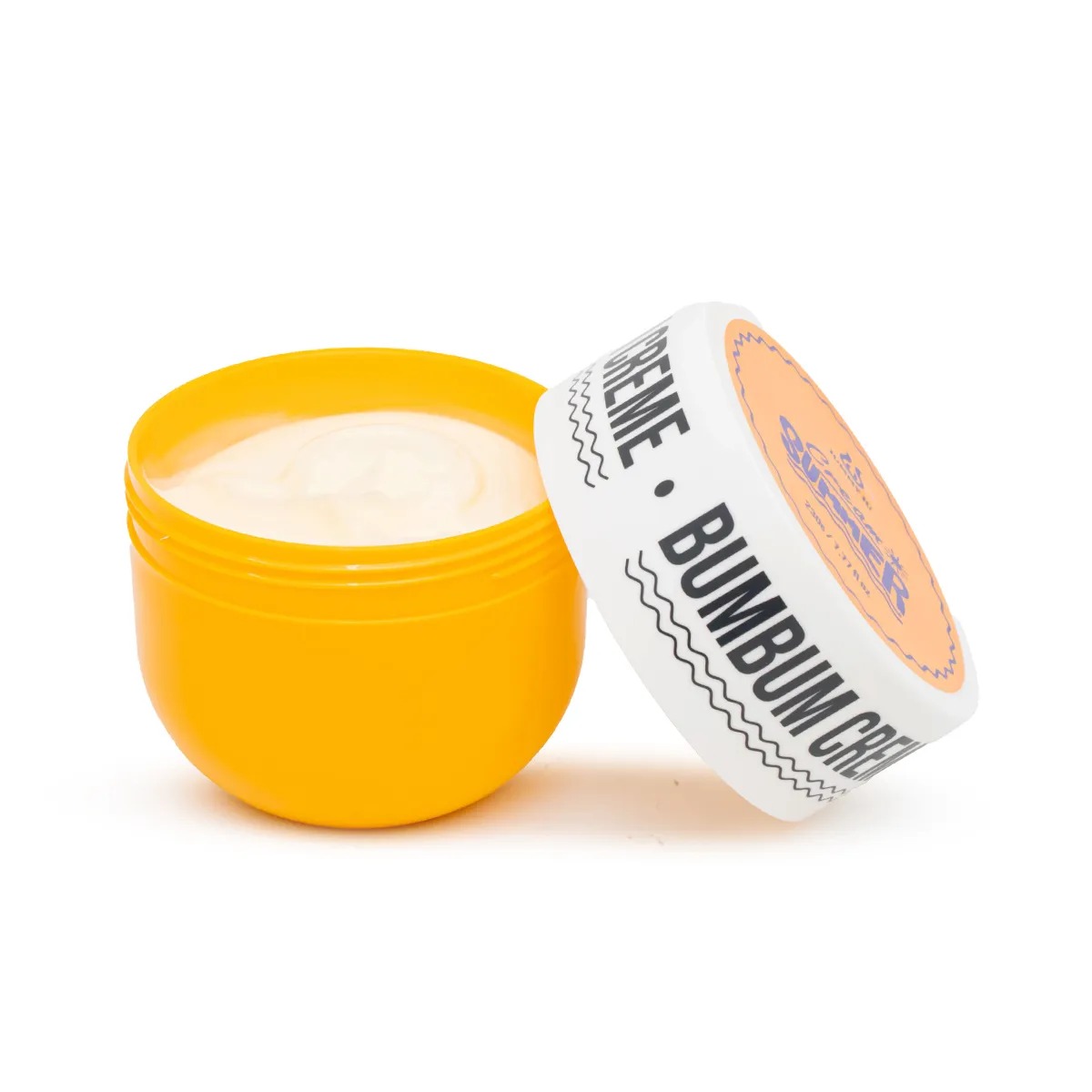 Pote aberto do Bumbum Cream Summer JummyJu mostrando a textura cremosa