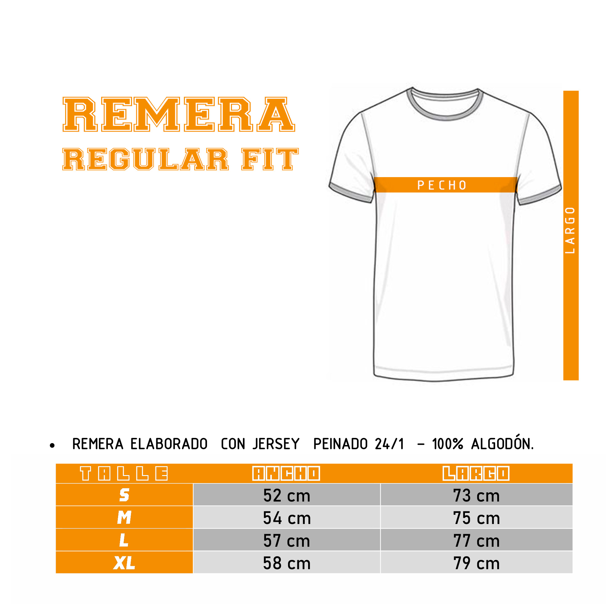 TABLA DE TALLES REMERAS