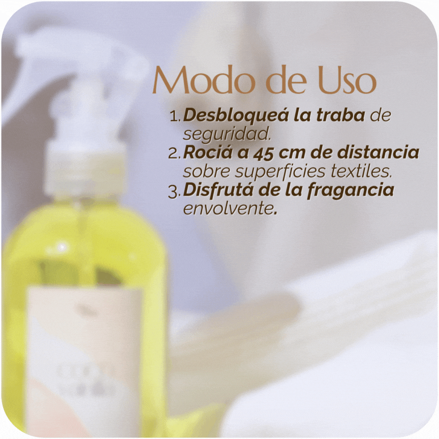 Aromatizador de Ambientes y telas.