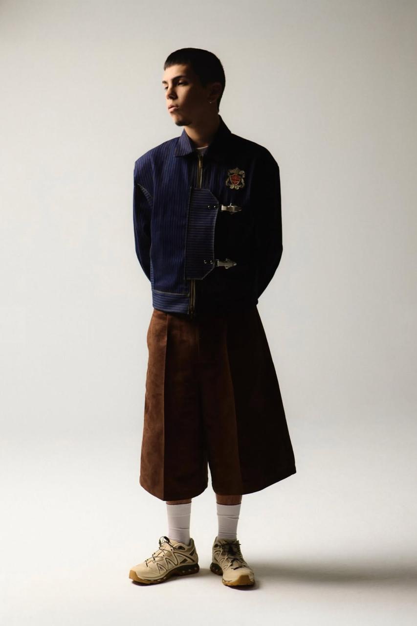 Milo J wearing Suede Bermudas - Atelier Molina
