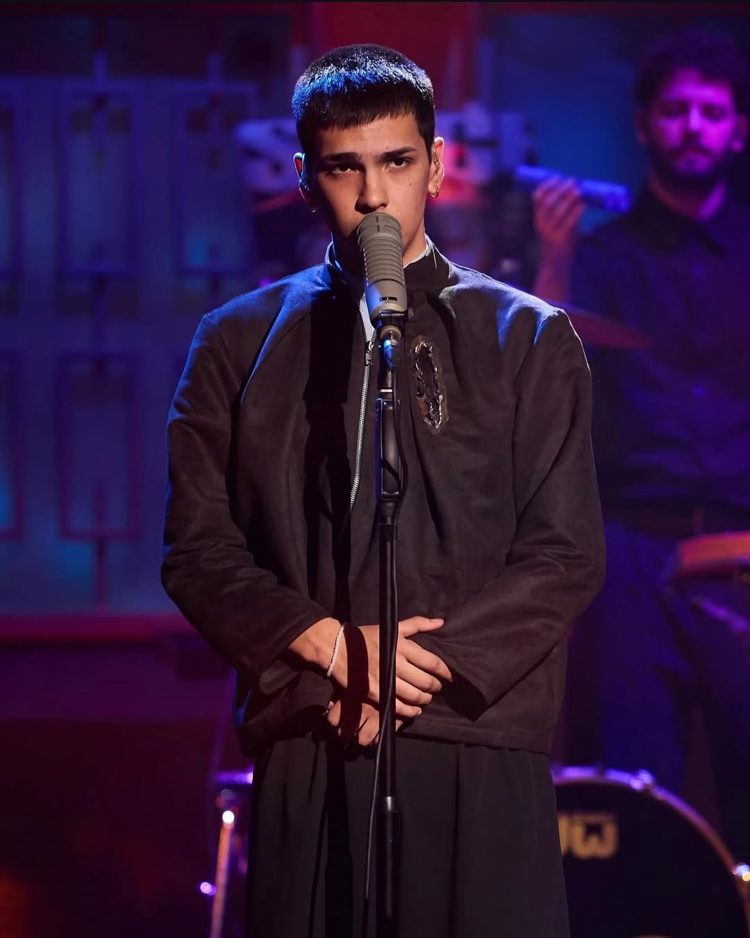 Milo J on La Revuelta wearing Molina Jacket Black Suede - Atelier Molina