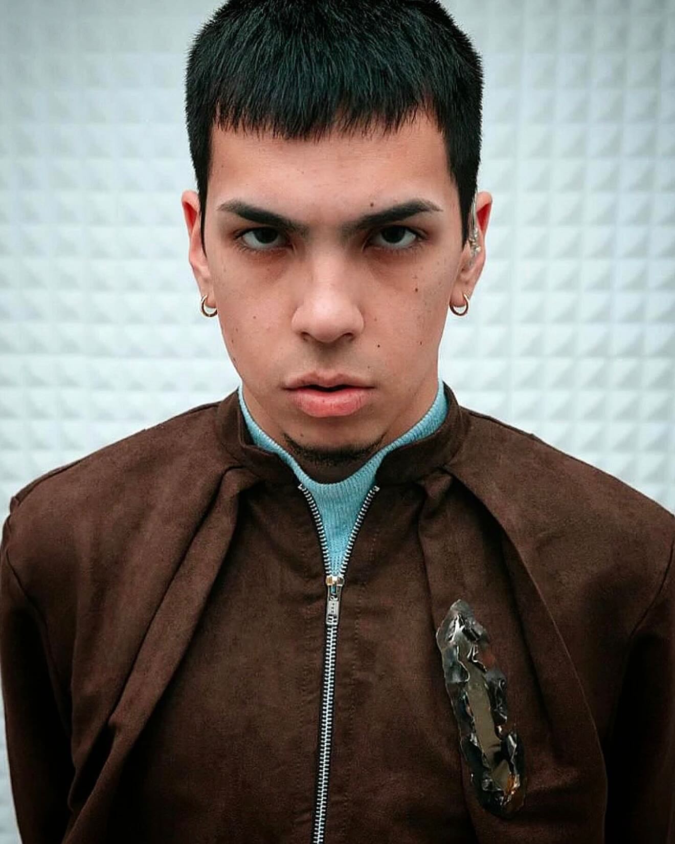 Milo J at Gallery Session wearing Molina Jacket Dark Brown Suede - Atelier Molina