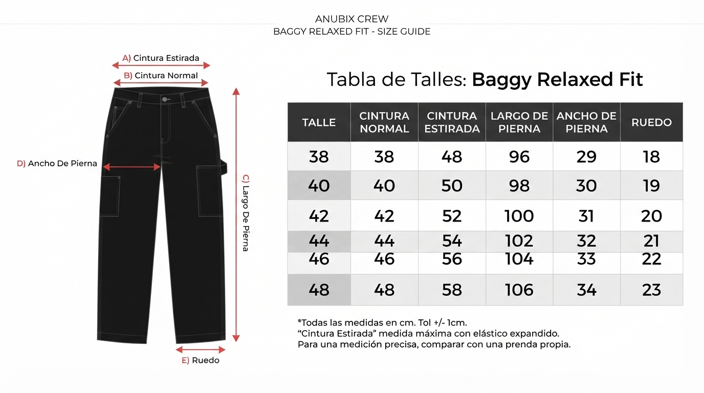 Tabla De Medidas - Baggy Relaxed