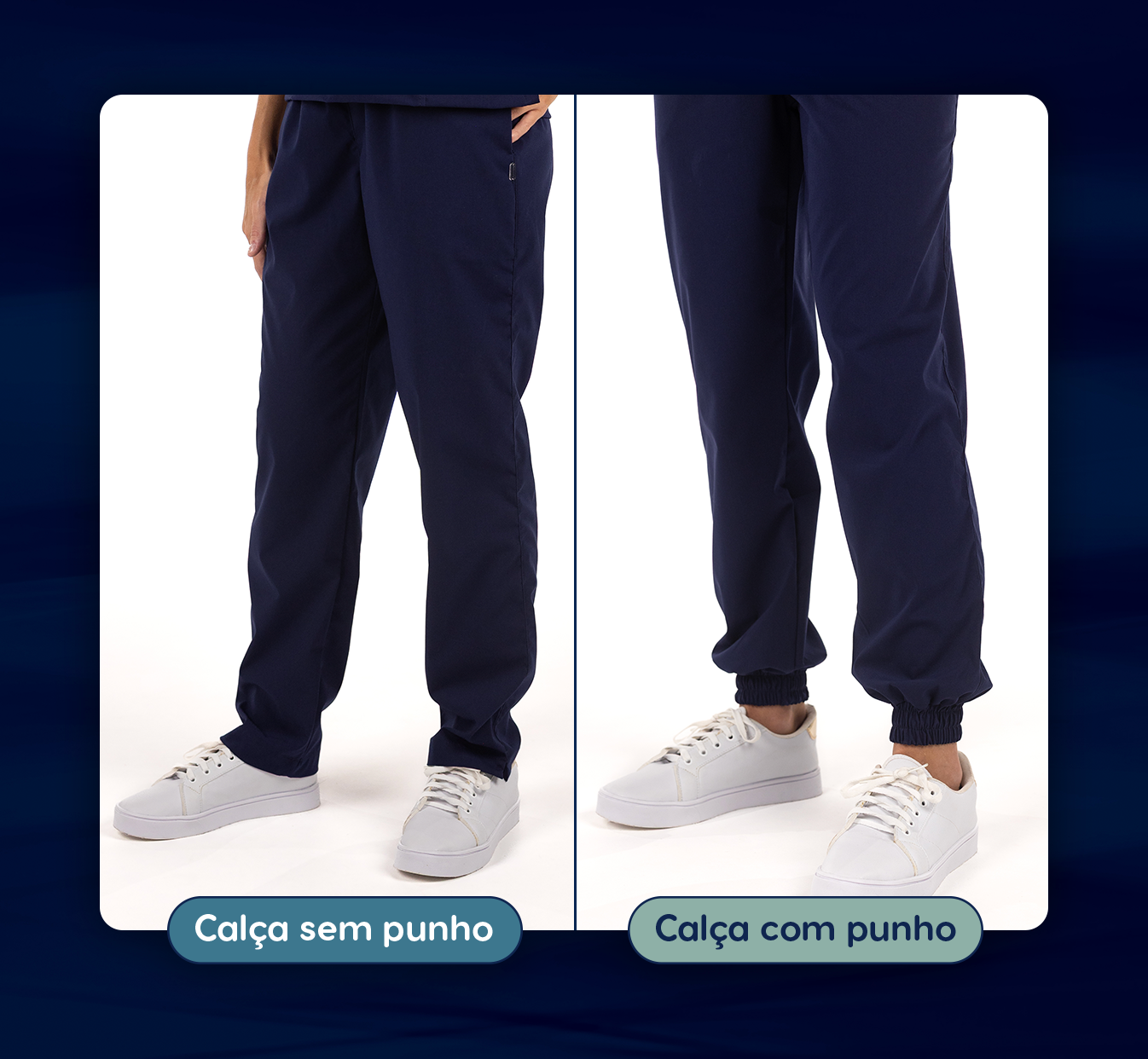 Comparação os estilos de calça