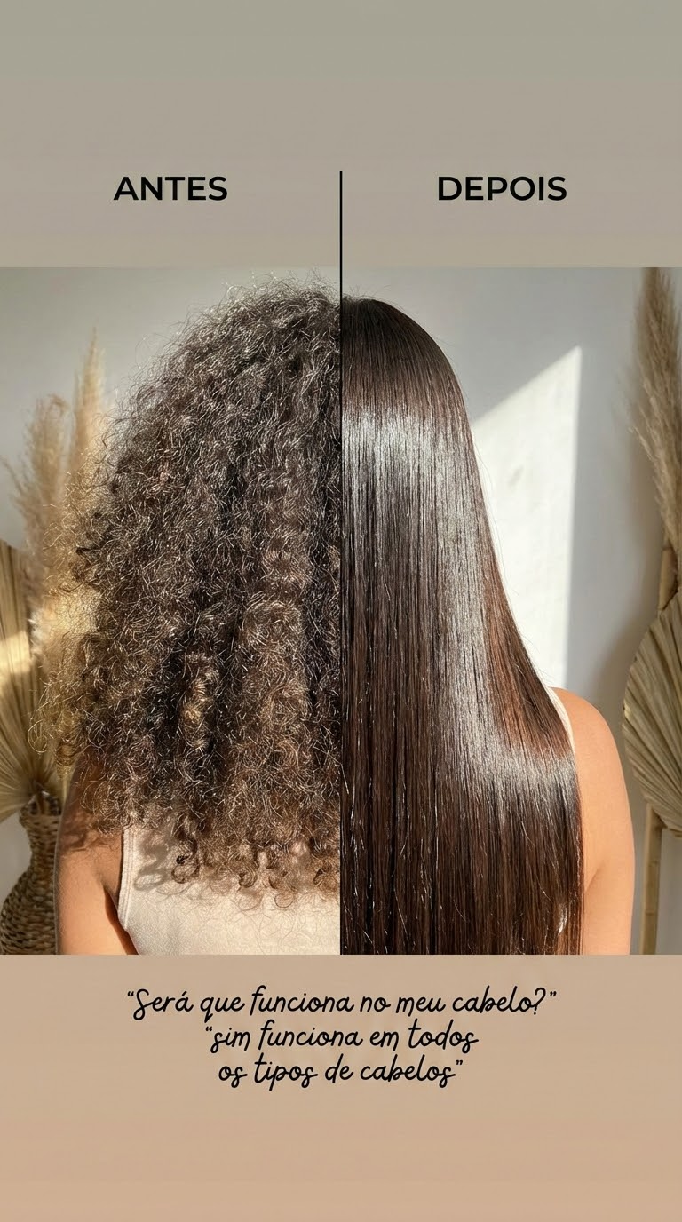 “Pensei será que funciona no meu cabelo ... Sim funcionou! Funciona em todos os tipos de cabelos."