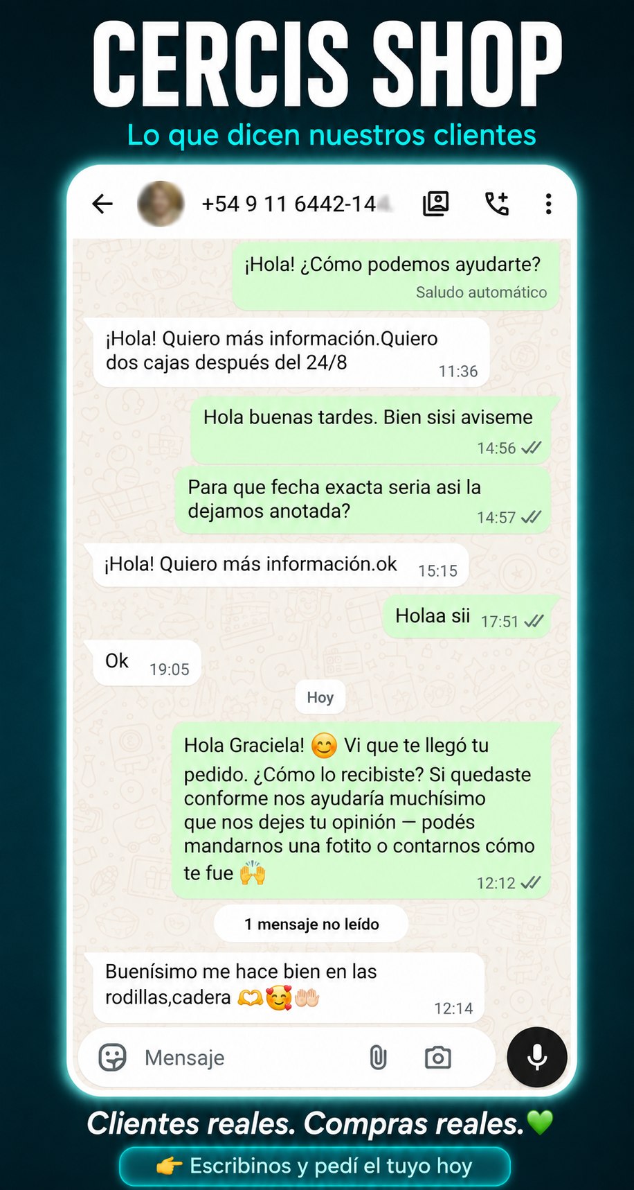 Reseña de clienta - Cercis Shop