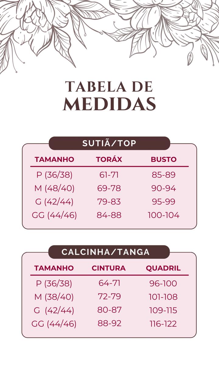 TABELA DE MEDIDAS
