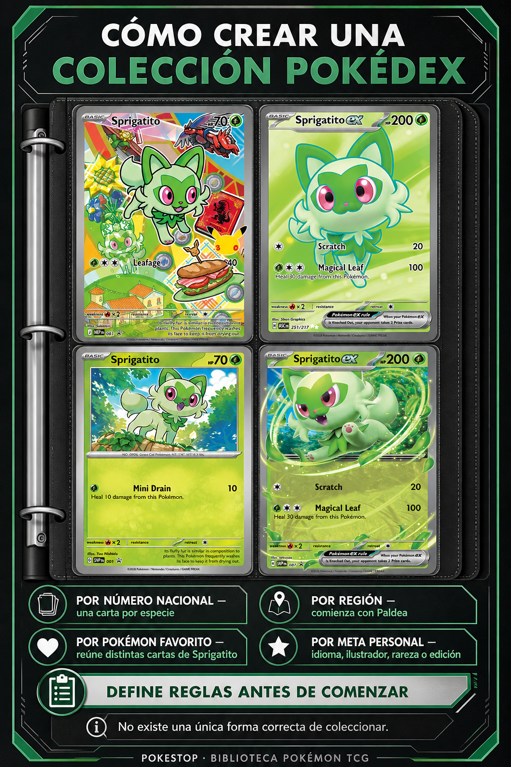 Formas de crear y organizar una colección Pokédex con cartas Pokémon TCG