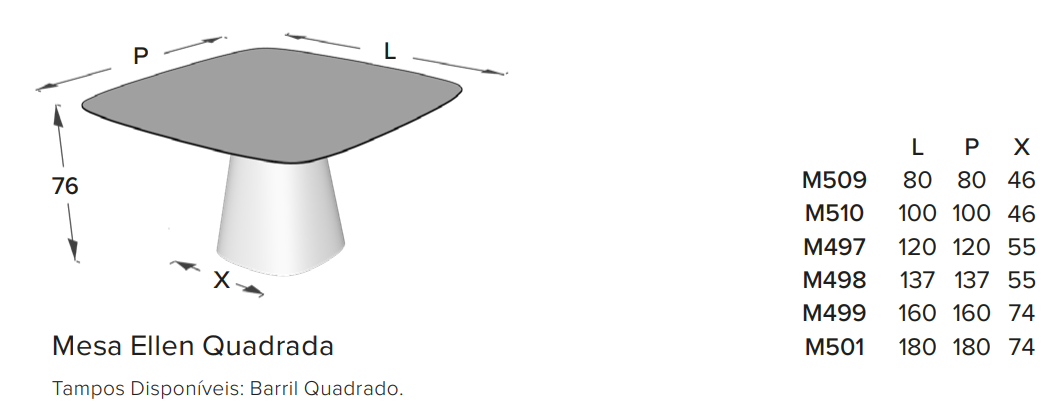 Mesa Quadrada em Madeira Ellen com Design Exclusivo e Praticidade