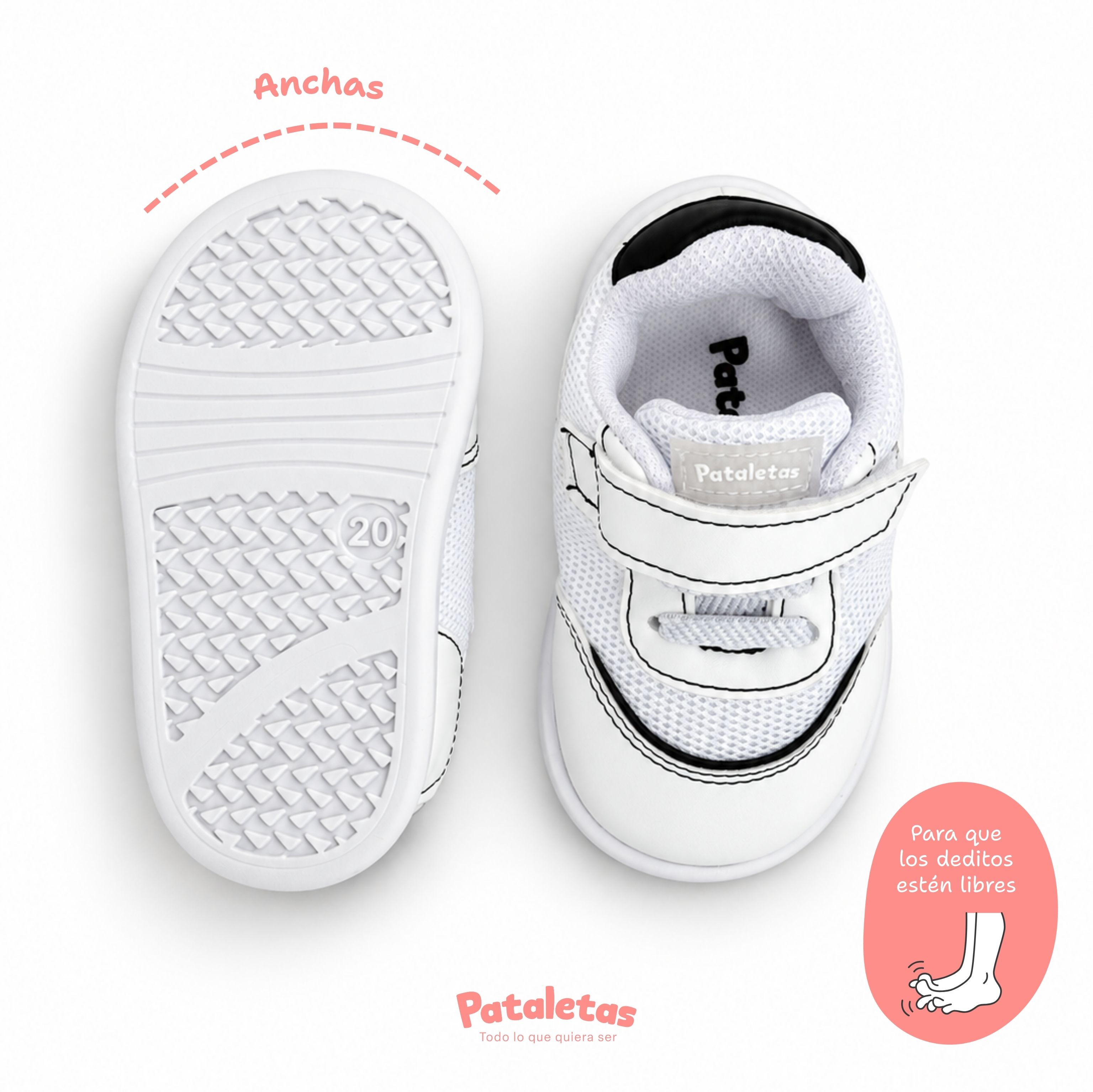 Zapatillas_Bronny_Primeros_Pasos_Blanca_y_Negro