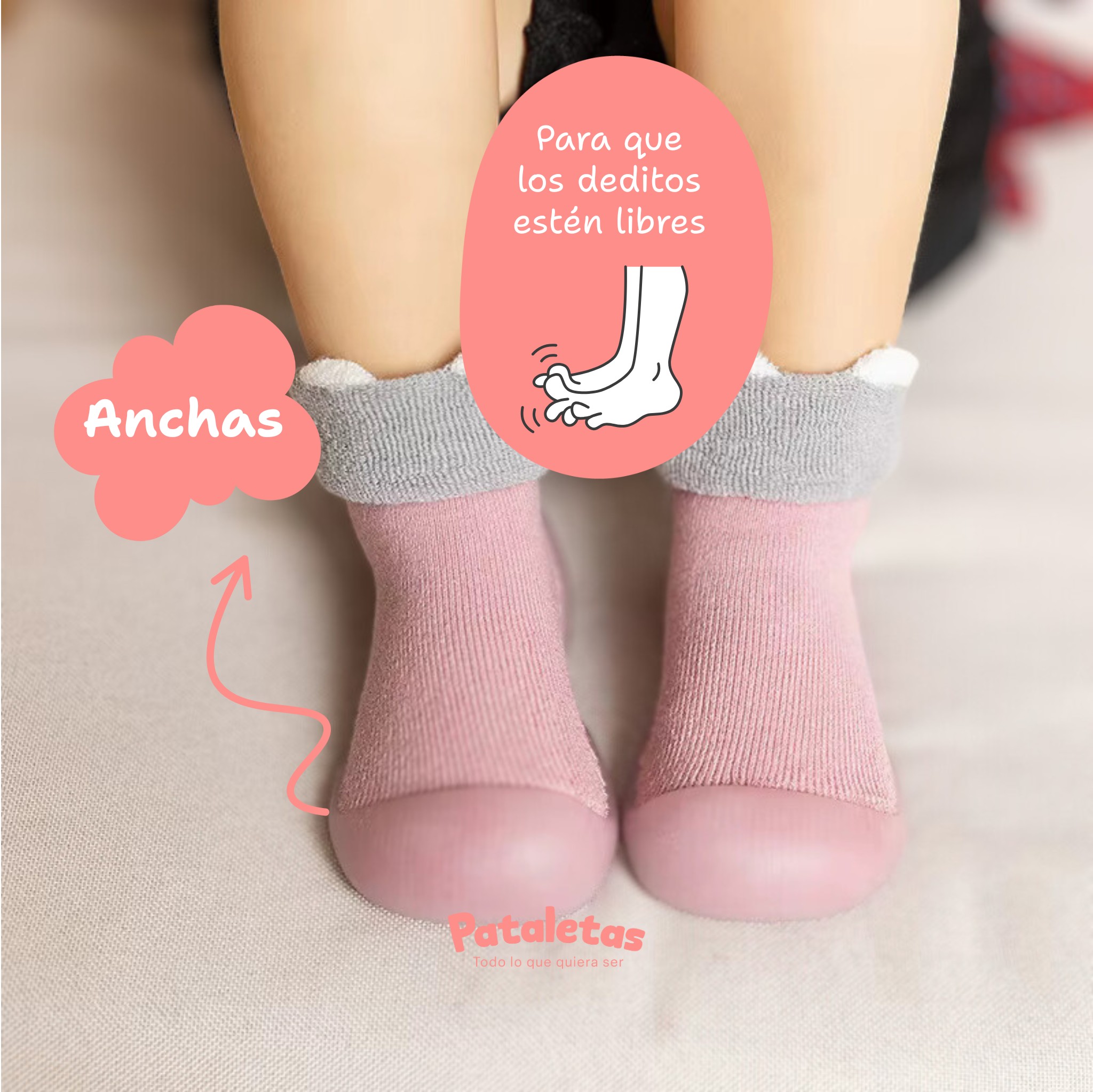 Zapatilla media con suela