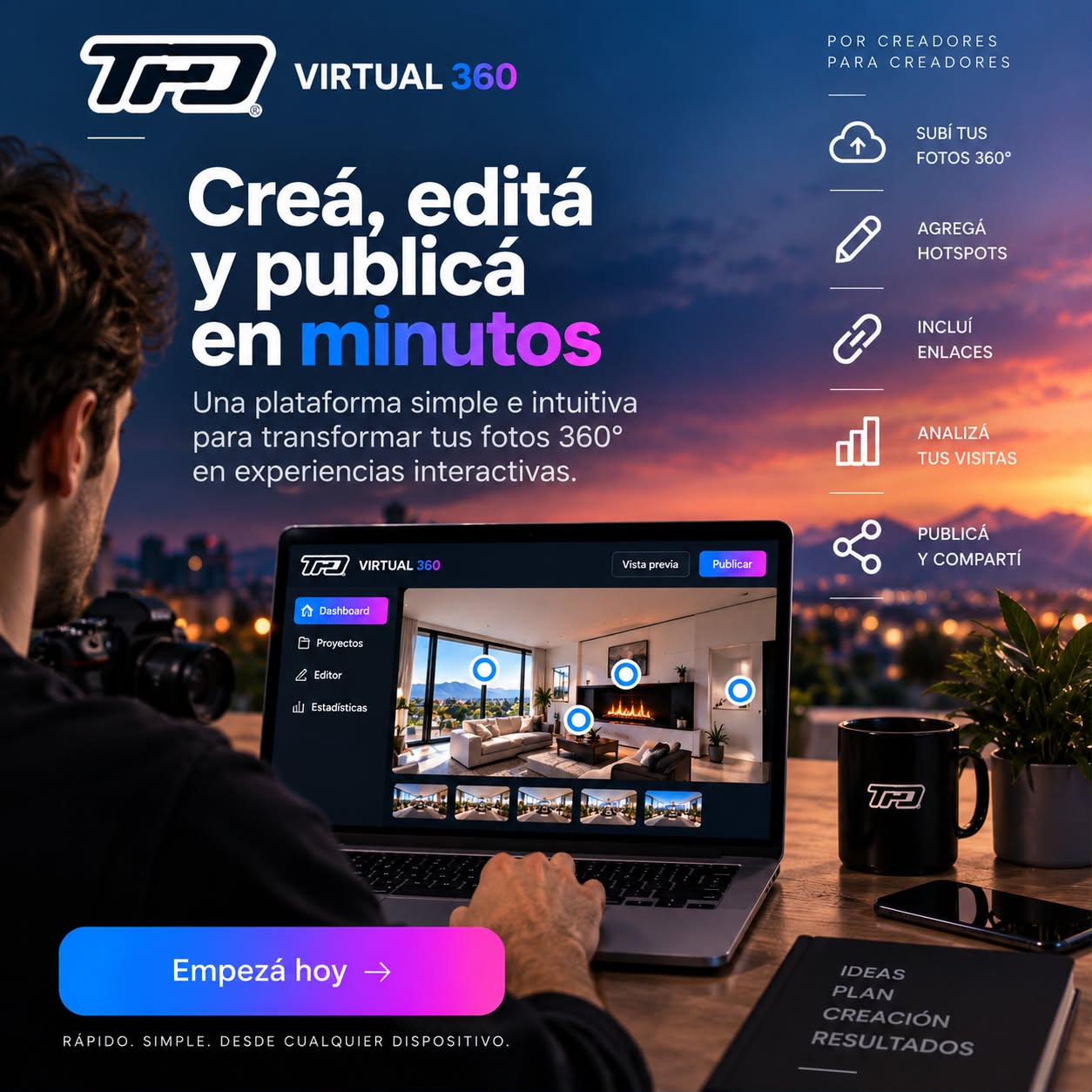 Creá, editá y publicá en minutos