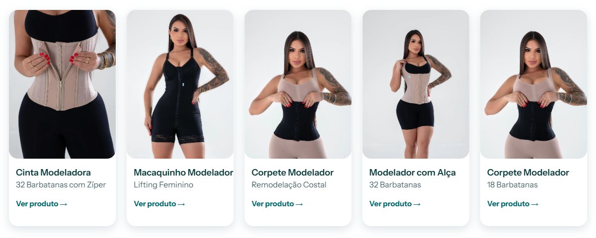 Cinta modeladora, macaquinho modelador e corpetes Moderat para revenda