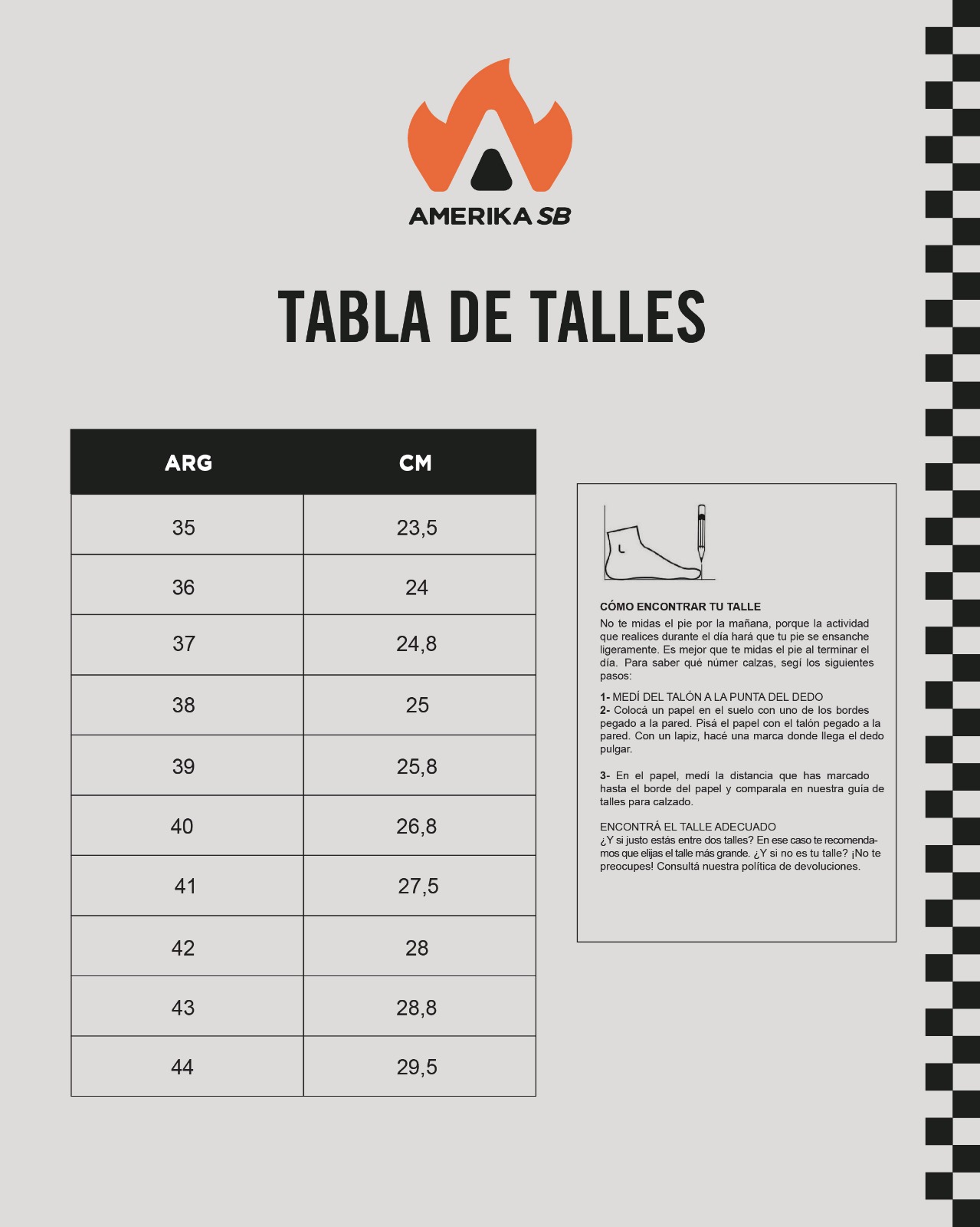 guía de talles Amerika