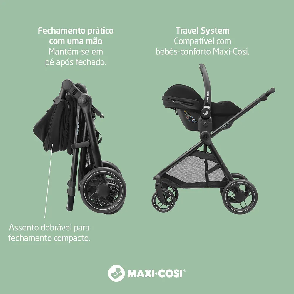 Conjunto Travel System Maxi-Cosi Anna&sup3; Trio Select Grey ideal para rec&eacute;m-nascidos