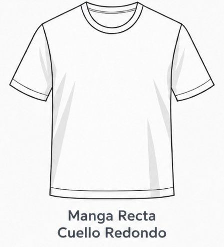 Manga Recta Cuello Redondo