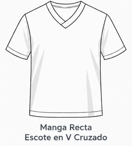Manga Recta Escote en V Cruzado