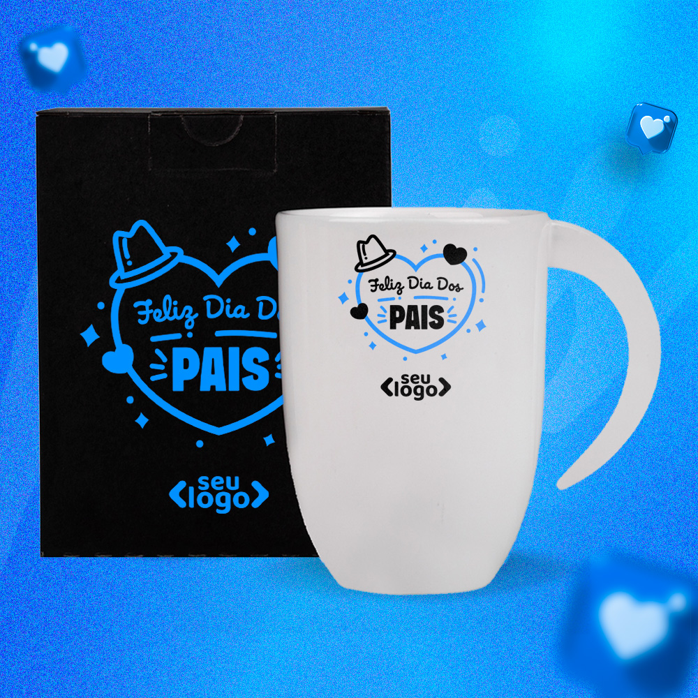 Caneca em Cerâmica Branca - 350 ml (Presente Dia dos Pais)