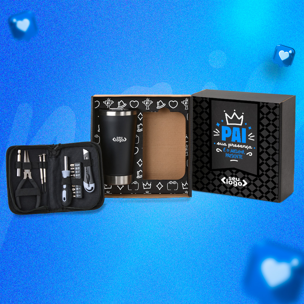 Kit Copo Térmico e Conjunto de Ferramentas (17 peças)