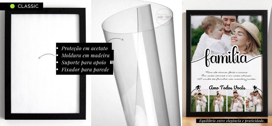 Quadro personalizado para presente com acetato