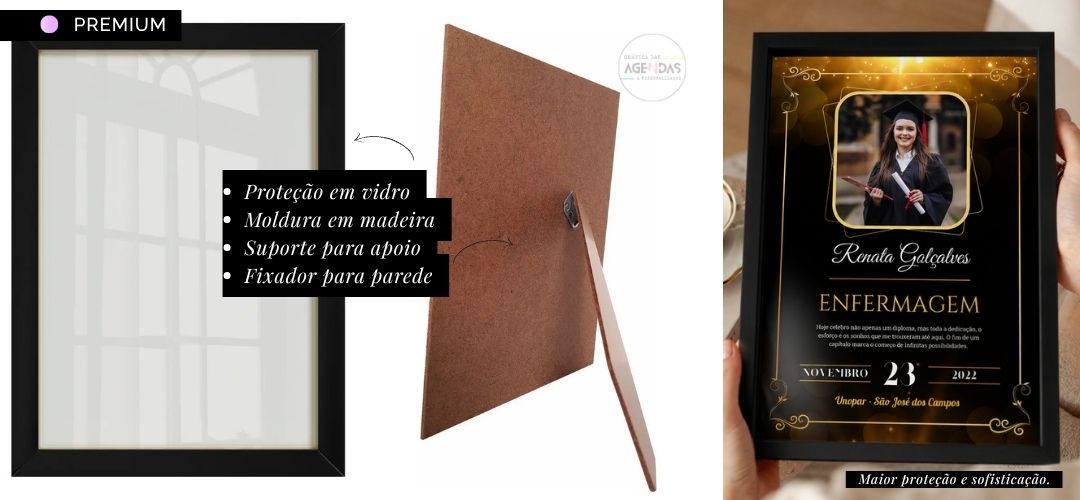 Quadro personalizado para presente com vidro