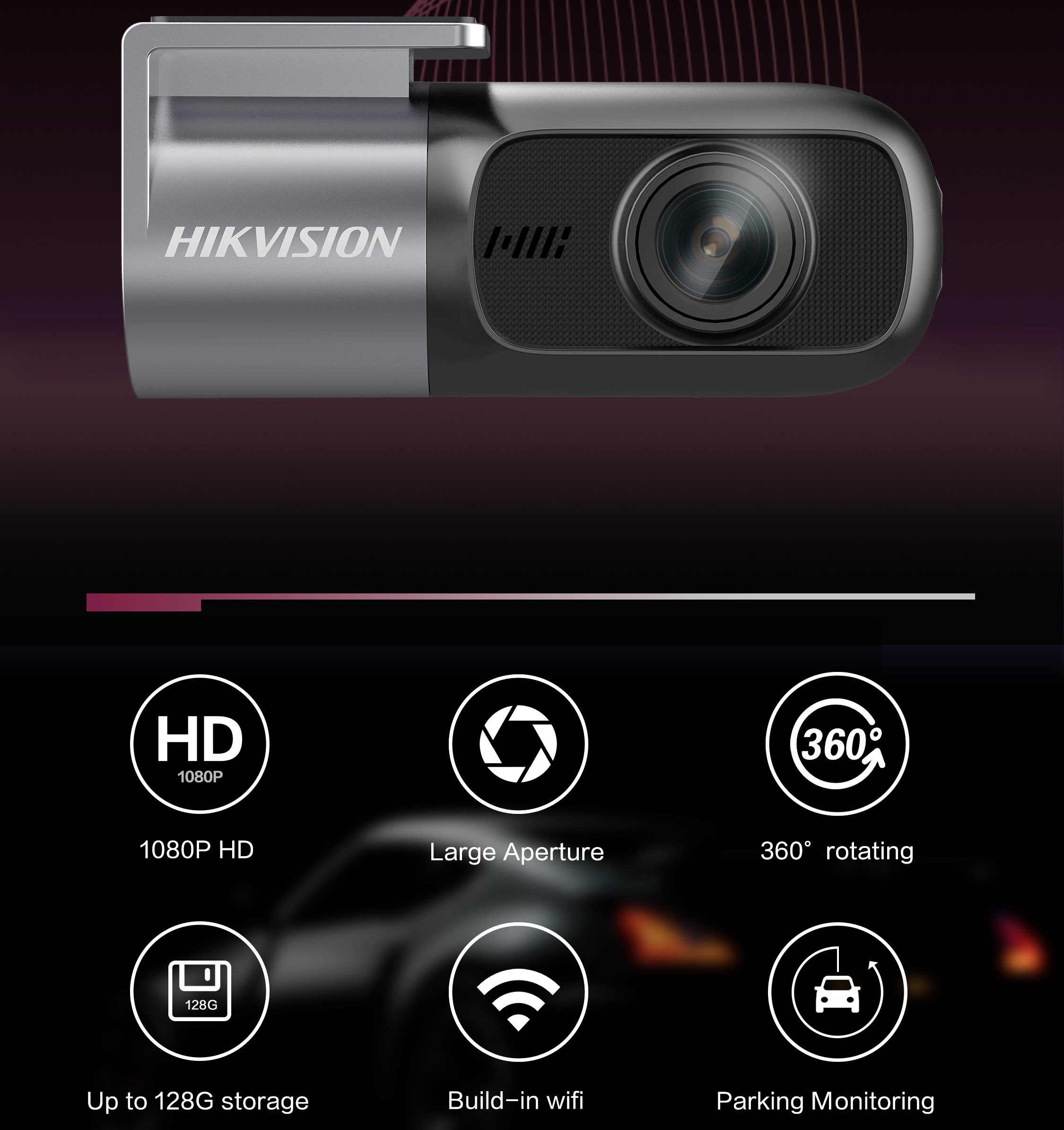 Dash Cam Hikvision AE-DC2018-D1 - C&aacute;mara para veh&iacute;culo con grabaci&oacute;n 1080p