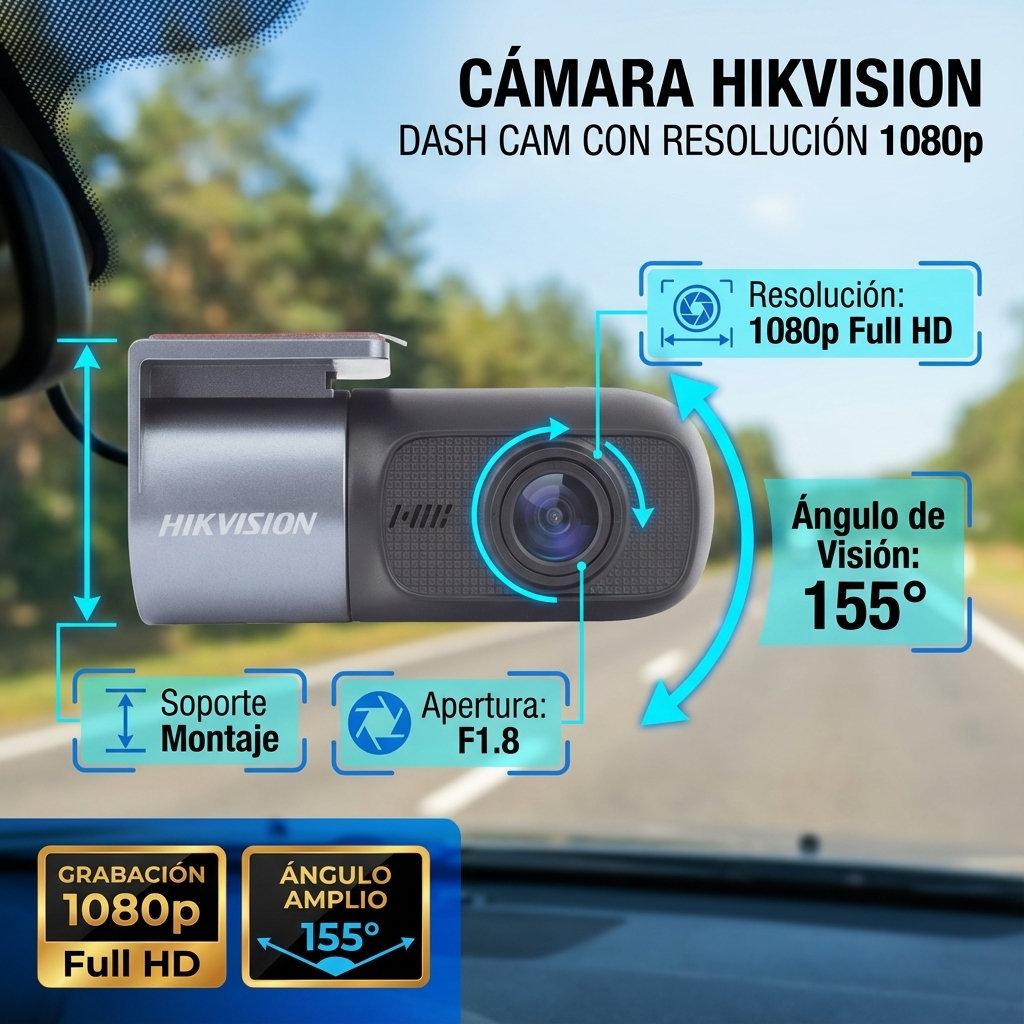 Dash Cam Hikvision - Especificaciones t&eacute;cnicas
