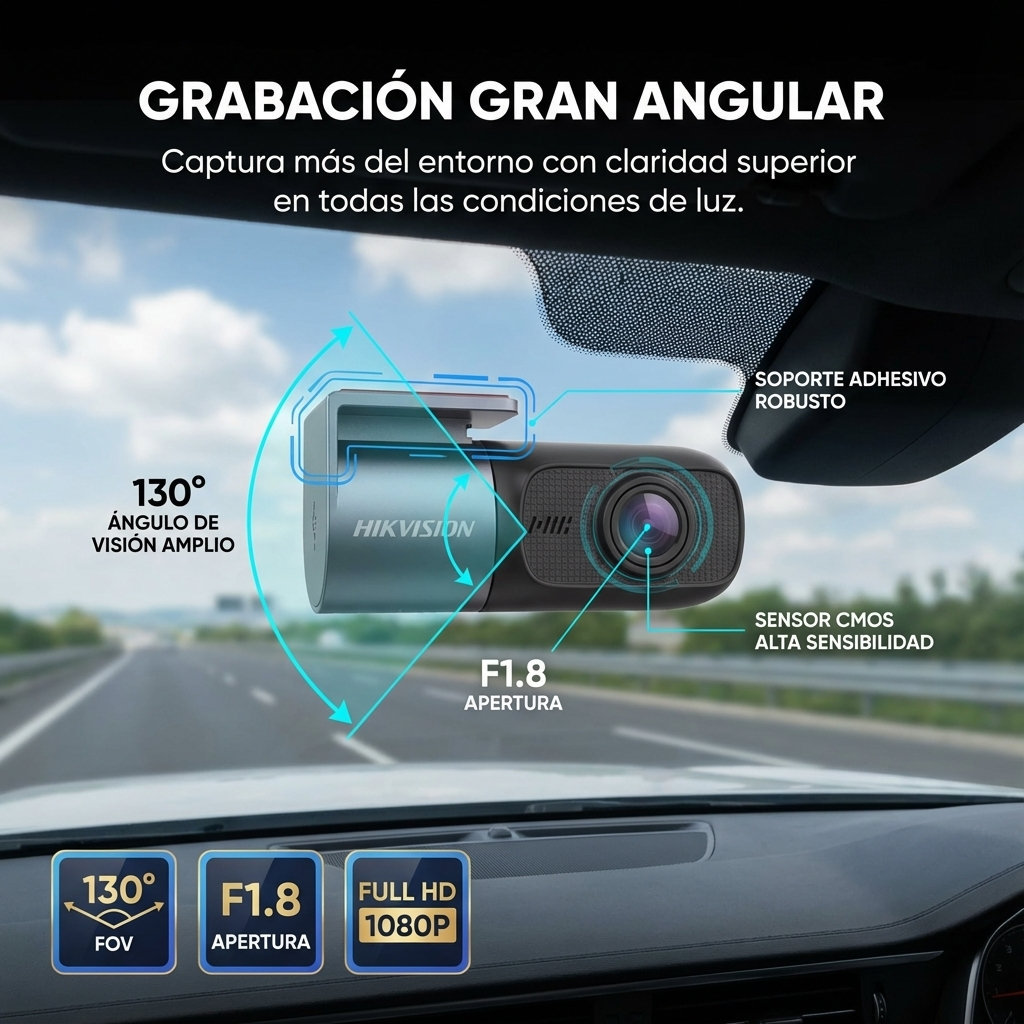 Dash Cam Hikvision - Instalada en veh&iacute;culo