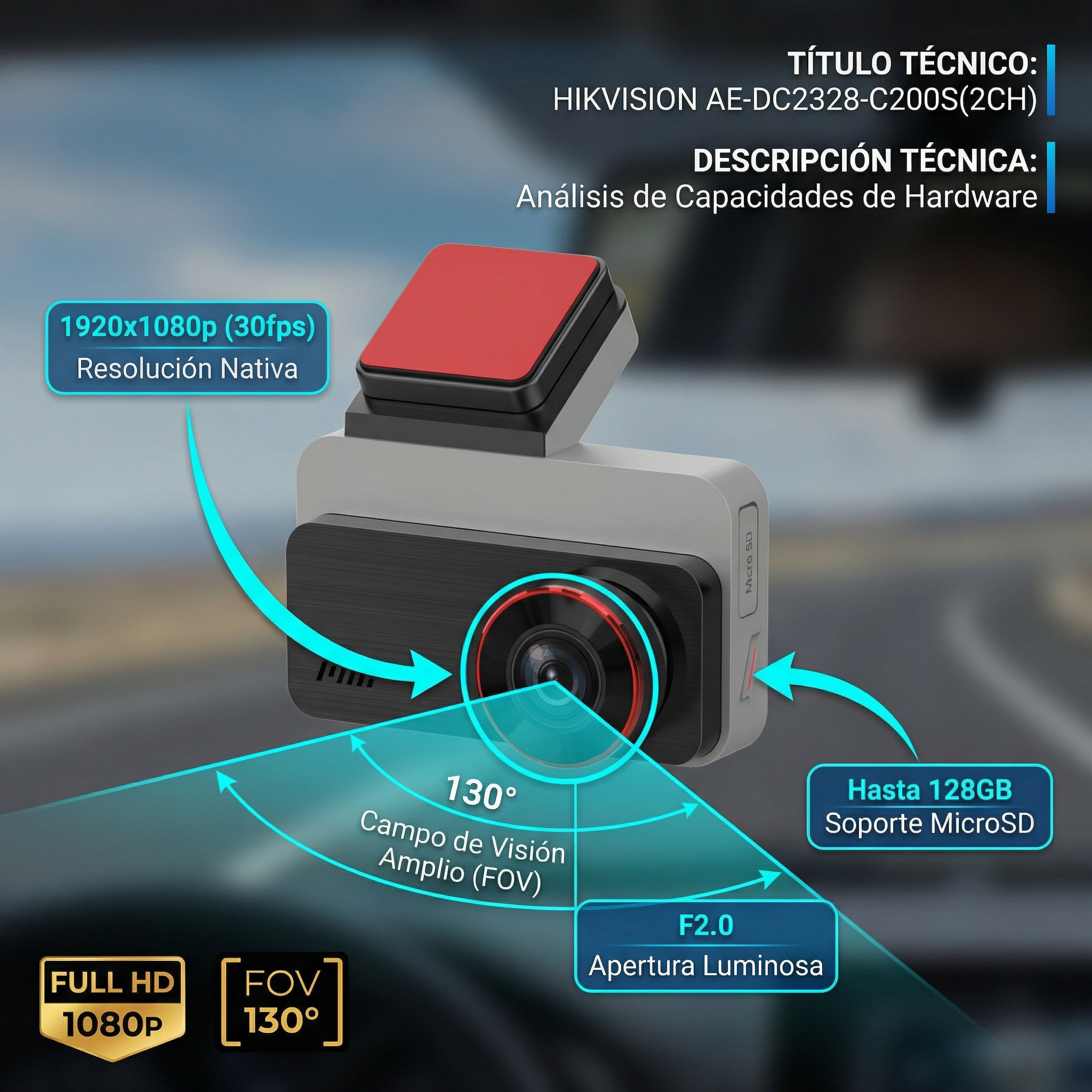 Especificaciones t&eacute;cnicas de la dashcam