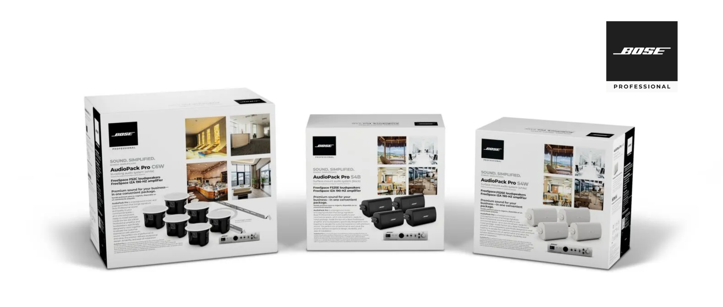 Kit Bose Professional AudioPack Pro C6W con amplificador y altavoces
