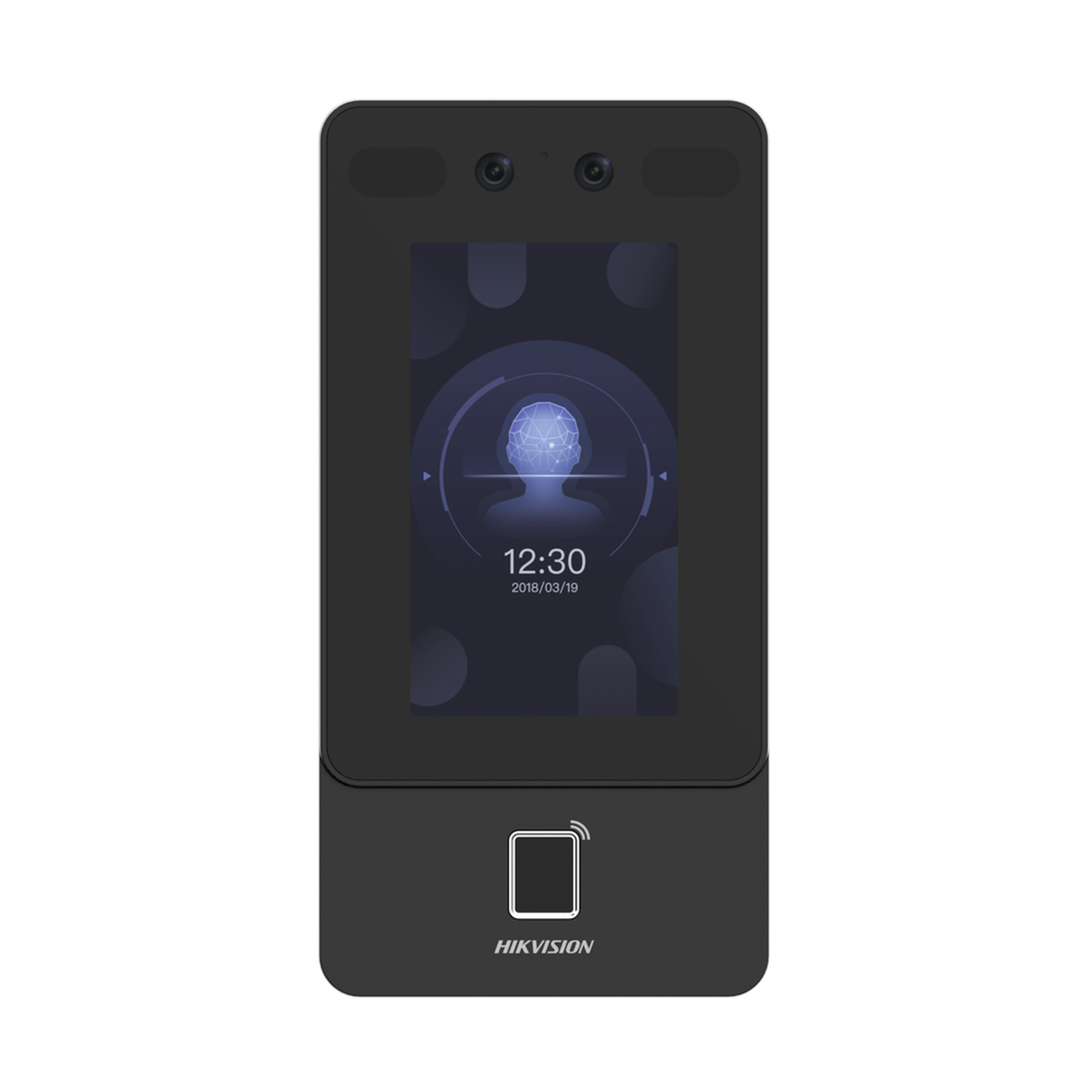 Terminal Min Moe Hikvision DS-K1T342EFWX-E1 - Vista frontal con pantalla 4.3 pulgadas