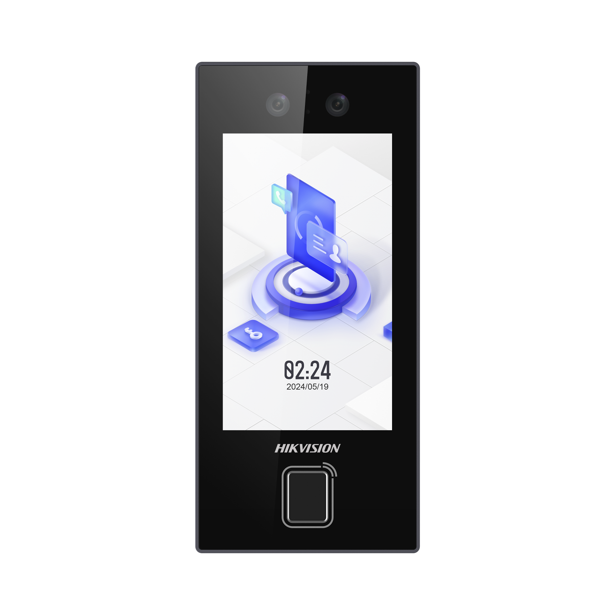 Terminal Min Moe Hikvision DS-K1T344MBFWX-E1 - Vista frontal con pantalla 4.5 pulgadas