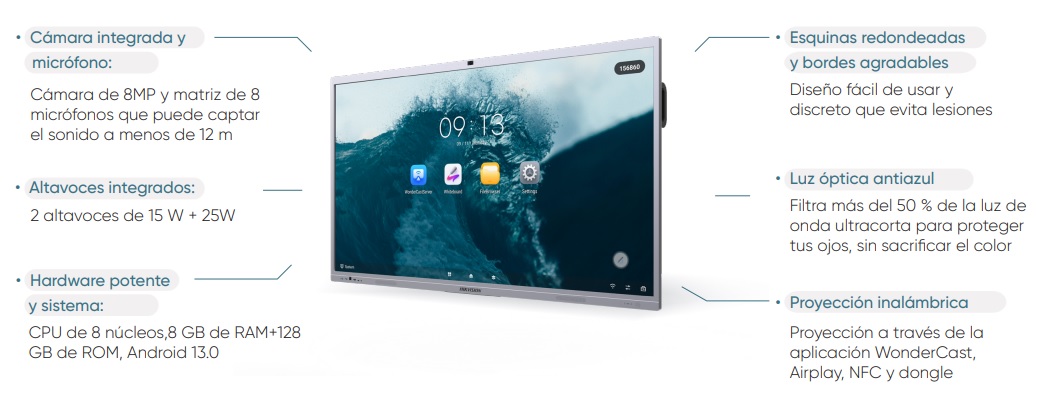 Especificaciones técnicas pantalla Hikvision