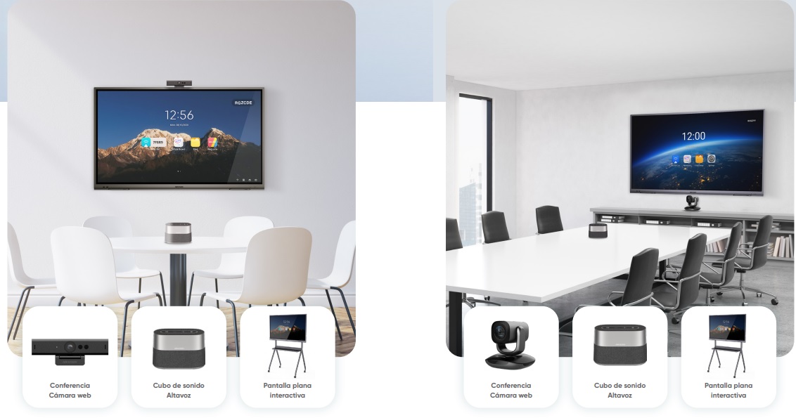 Pantalla interactiva en entorno empresarial