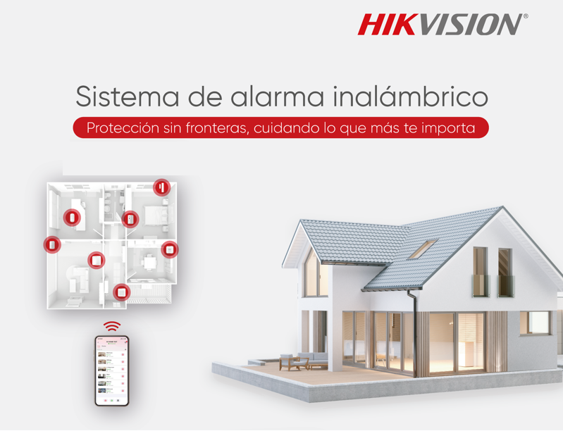 Sistema de alarma AXPRO Hikvision instalado en hogar moderno - Protección completa 24/7