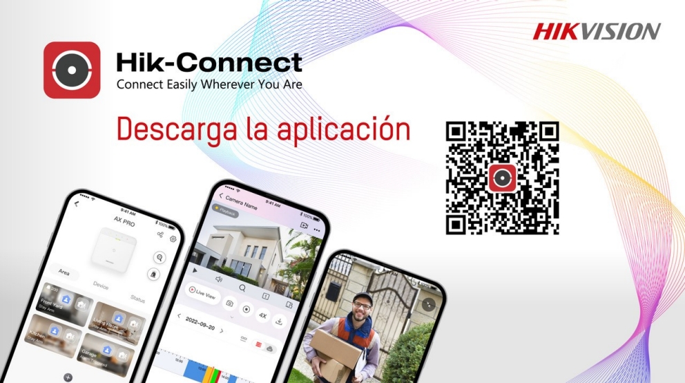 Interfaz de la aplicación Hik-Connect en un teléfono móvil
