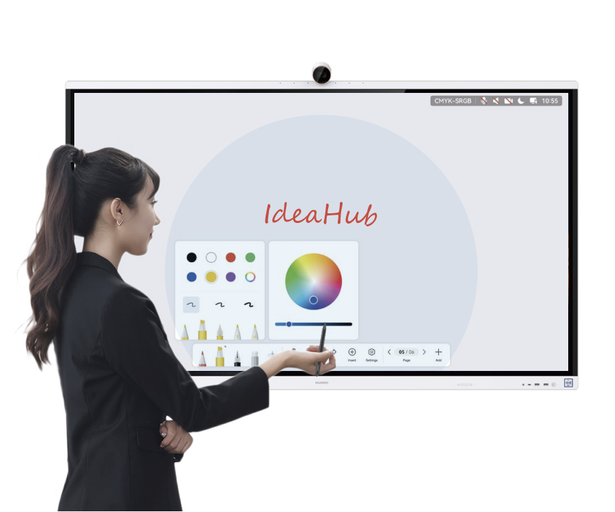 Pantalla táctil IdeaHub en uso