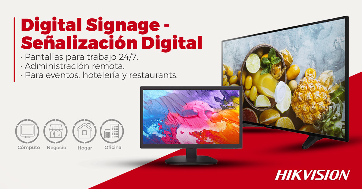 Pantalla de publicidad digital mostrando menú de restaurante