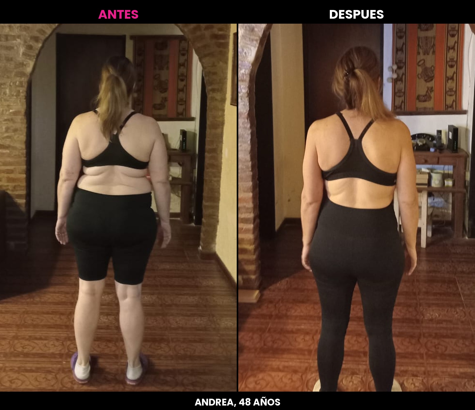 Andrea, antes y después - espalda