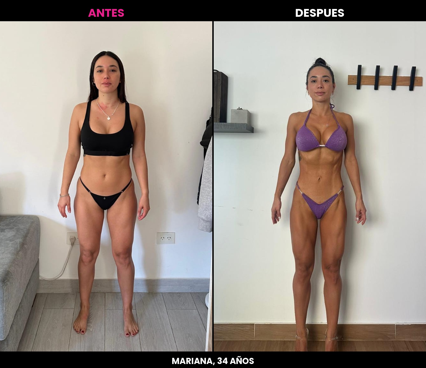 Mariana, antes y después - frente